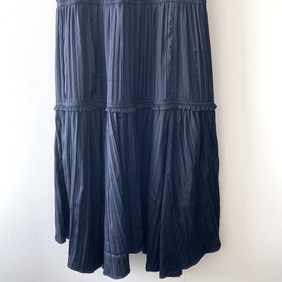 Anthropologie Silky Ruched Slip Dress in Black - Picture 10 of 16